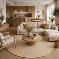 Pergamon Sisalteppich Naturfaser Teppich Handgefertigt Jute Kaya Rund, Rund, Höhe: 8 mm