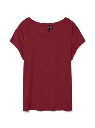 VERO MODA - VMAVA PLAIN SS TOP JRS NOOS Biking Red - Gr. - S
