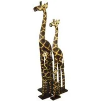 WORU Tierfigur Giraffe Holzfigur Albesia Holz handbemalt Deko 20 bis 180 cm