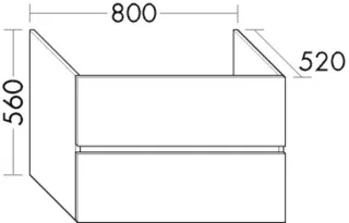 Burgbad Waschtischunterschrank Cube PG1 560x800x520 Eiche Dekor Cashmere, WWGV080F3784 WWGV080F3784