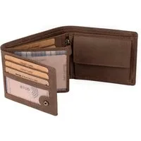 Benthill Geldbörse Herren Echt Leder Portemonnaie RFID mit vielen Kartenfächer Querformat, RFID-Schutz Kartenfächer Münzfach