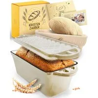 Krustenzauber Brotbackform Brotbackform Gusseisen Topf Brot Backen [inkl. Gärkorb]