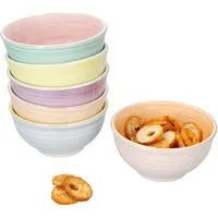 MamboCat Dessertschale Pastello 6er Set Snack- & Dip-Schälchen 12,2cm 250ml bunte Farben, Steingut
