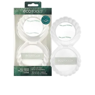 Sea Gems Pearl Puff Borla De Maquillaje Con Funda Y Espejo