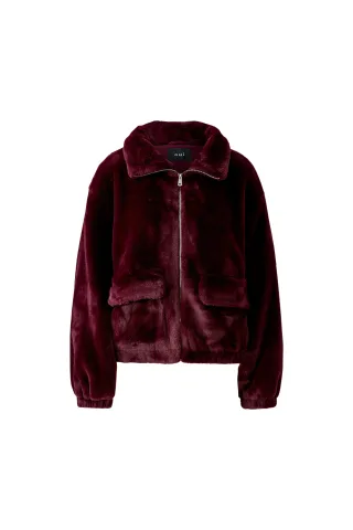 Oui - Kunstfelljacke bramble berry - Gr. - 36