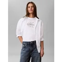Calvin Klein Jeans T-Shirt Glitzer Logo, Regular Fit, Rundhalsausschnitt