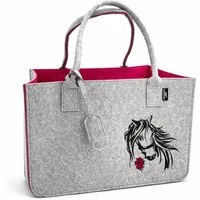 Camolo Tragetasche Filz Einkaufstasche Horse mit Henkel