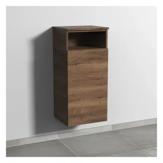 Sanipa 3way Mittelschrank mit 1 Tür und 1 offenem Fach, Eiche-Tabak, SM13550 SM13550
