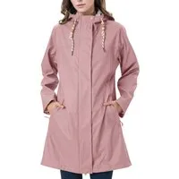 ATLASLAVA Regenmantel Damen Übergangsjacke PU Wasserdicht (1-tlg) Frauen Regenjacke Lang Parka Regenparka mit Kapuze Outdoor