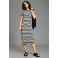 Flashlights Shirtkleid wadenlange Schnittform, aus Single Jersey, mit gestreifter Optik