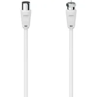 Hama SAT-Anschlusskabel, F-Stecker - Koax-Kupplung 1,5m und 3m 90 dB, Weiß SAT-Kabel, F-Stecker, (300 cm)