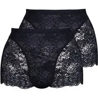 Sassa Panty 2er Pack Miederhose Functional Lace (Packung, 2-St) Vollspitzen Slip mit Shaping Effekt, Tüllverstärkung im Vorderteil