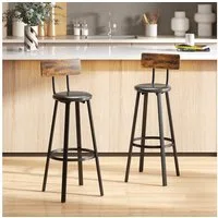 HOMCOM Barhocker Küchenstühle mit Metallgestell (Set, 2 St., 2er Set), Industriestil, einfache Montage, für Bartisch geeignet