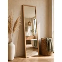 holz4home® Ganzkörperspiegel Spiegel mit Eichenholzrahmen I Wandspiegel Bodenspiegel Massivholz, inkl. Aufhängung