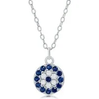 DANIEL CLIFFORD Kette mit Anhänger 'Nila' Damen Halskette Silber 925 Anhänger Nazar Auge (inkl. Verpackung), 45cm filigrane dünne Silberkette Nazaranhänger blaues Auge