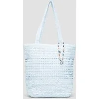 s.Oliver Shopper Tasche, Raffia-Totebag mit Reißverschluss und Schmuck-Detail