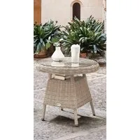 Destiny Gartentisch MALAGA, Ø: 60cm x H: 55cm, Aluminium, Polyrattan