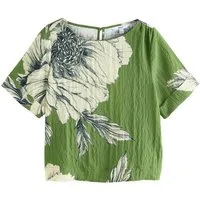 Next Kurzarmbluse Kurzärmeliges kastiges T-Shirt (1-tlg)