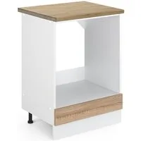 Vicco Herdumbauschrank R-Line, Sonoma/Weiß, 60 cm, AP Eiche (1-St)