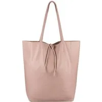 ITALYSHOP24 Schultertasche Made in Italy Damen Premium Leder SHOPPER Tasche HOBO Umhängetasche, Echtleder Business Bag leicht groß klassisch sicher geräumig Beutel