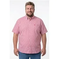 Men Plus Kurzarmhemd Karohemd Halbarm Seersucker Buttondown-Kragen