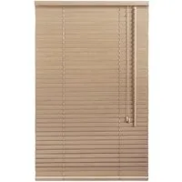 Sekey Jalousie Holzjalousie ohne Bohren Echtholz 35 mm Lamellen Fenster Rollo Eichen, Flexible Klemmmontage, robust, pflegeleicht und langlebig