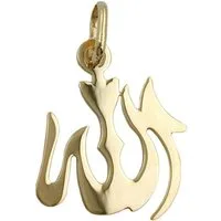 Schmuck Krone Kettenanhänger Anhänger, Allah, 14Kt GOLD, Gold 585