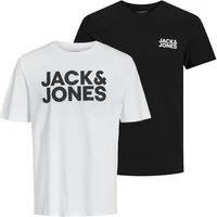 Jack & Jones T-Shirt 2er Pack Logo Tee Crew Neck mit Markenschriftzug