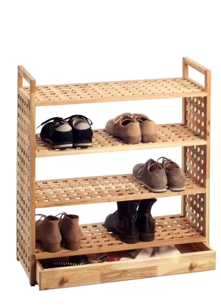 Schuhregal Schuhbank Regal - Luca - Walnuss Massiv 70 x 81 cm