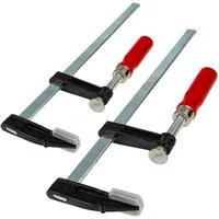 EUROTOOLS Schraubzwinge Schraubzwingen-Satz, 2-teilig, 50 mm x 150 mm, Doppelpack, Temperguss