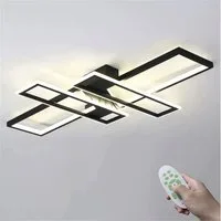 Riserva LED Deckenleuchte LED Deckenleuchte rechteckig 46W, schwarz, dimmbar mit Fernbedienung, LED wechselbar