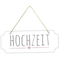 Frau WUNDERVoll Papierdekoration Schild Hochzeit aus Holz 40 x 15 cm Wegweiser