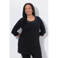 Ulla Popken Longshirt Longshirt Nieten A-Linie Rundhals 3/4-Arm