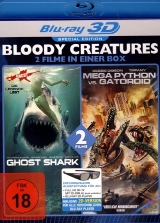 BLOODY CREATURES - 2 Filme-Box in Real 3D Blu-ray (Ghost Shark Mega Python vs. Gatoroid)