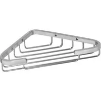 BRILLANTBAD® Seifenhalter BEO Eckseifenkorb Edelstahl matt für Bad & Küche >> Bohren, Breite: 3 cm