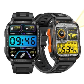 Senbono KT79 1.96inch HD Screen IPX8-3ATM Waterproof SOS Flashlight bluetooth Call Heart Rate Blood Pressure Blood Oxyge