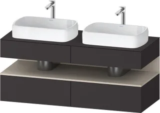 Duravit Qatego Konsolenwaschtischunterbau wandhängend Graphit Supermatt 1400x550x600 mm - QA47670838 QA4767083800000