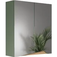 Vicco Badezimmerspiegelschrank Marelle, Grün/Artisan, 60 x 67 cm mit höhenverstellbarem Einlegeb... (1-St)