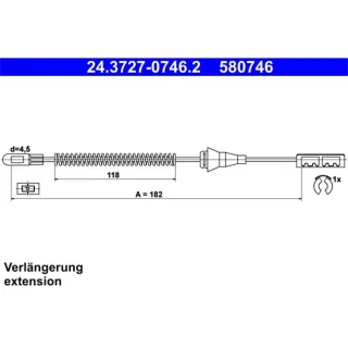 ATE Handbremsseil hinten Opel Astra G Combo Zafira