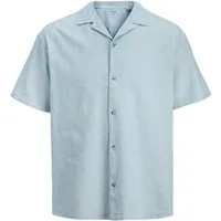 Jack & Jones Kurzarmhemd Summer Linen Blend Resort Shirt mit dezentem Strukturmuster