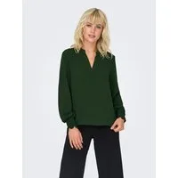 ONLY Blusenshirt ONLMETTE V-NECK LS SMOCK TOP NOOS WVN Kunstfaser, regular fit