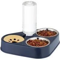relaxdays Futterspender Doppelnapf mit Wasserspender
