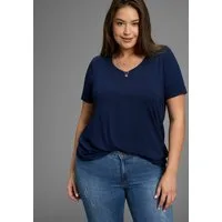Laura Scott CURVE T-Shirt Große Größen mit V-Ausschnitt aus fließender Viskose