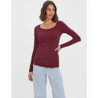 Vero Moda Langarmshirt VMMAXI MY LS SOFT LONG U-NECK NOOS Baumwollmischung, regular fit