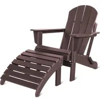 Aspero Gartenstuhl Gartenstuhl Adirondack mit Fußstütze, Gemütlicher Outdoor Sessel