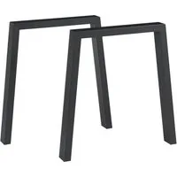 en.casa Tischgestell (2er Set), »Kraftisried« Stahl 72 x 70 cm Schwarz