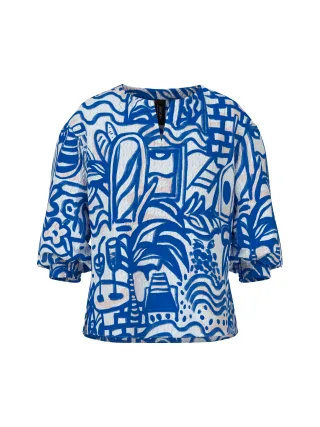 Marc Cain Collections - Bedruckte Schlupfbluse - Gr. - 40