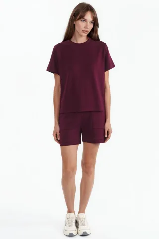 Crew Neck Besticktes Zweiteiliges Set