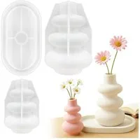 Agger Modellierwerkzeug 3er Set Silikon Gießformen Vase – DIY Blumenvasen Formen, (3 St), für Epoxidharz,Gips, Wiederverwendbare Formen für Deko & Basteln