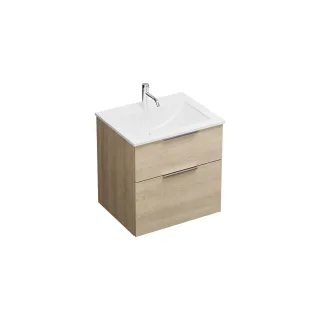 Burgbad Mineralguss Waschtisch-Set Eqio Eiche Dekor Cashmere/Alpinweiss, SEYU062F3180C0001 SEYU062F3180C0001